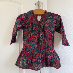 Peek shirt long sleeve tunic top floral smocked